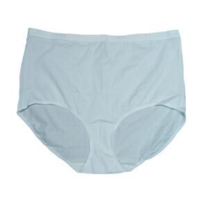 Cacique Cotton High-Waist Brief Panty Solid White Womens Plus Size 26/28
